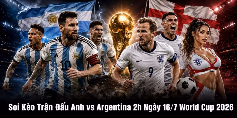 Soi Kèo Trận Đấu Anh vs Argentina 2h Ngày 16/7 World Cup 2026